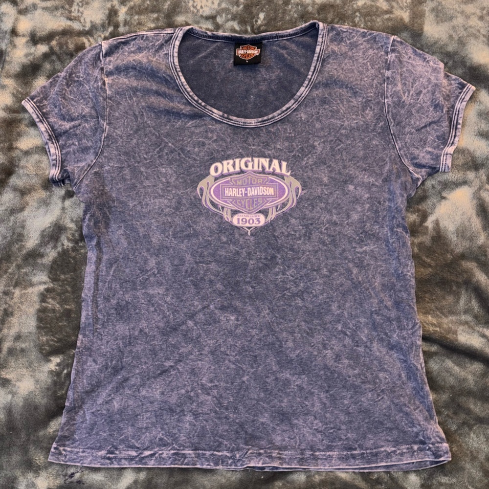 Harley-Davidson Purple Acid Wash Logo Tee